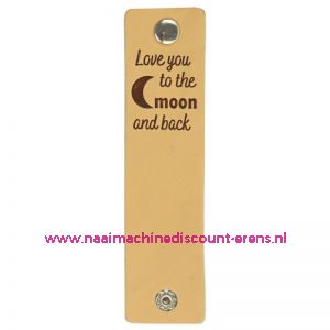 Leren Label "Love you to the moon and back" 2 stuks verpakt