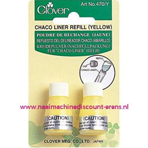 Clover navulling voor Chaco Liner Pen / Rokkenspuit geel art. nr. 470/Y
