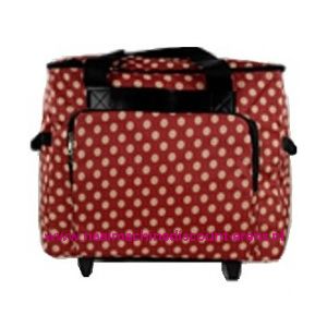 Mobiele koffer polkadot dessin rood art. nr. 4680-340015